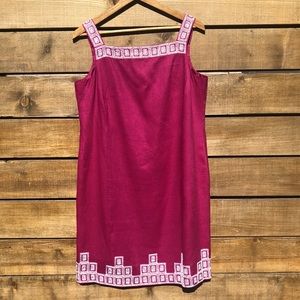 Jones New York dress - pink with white beading